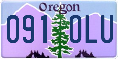 OR license plate 091OLU
