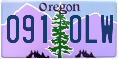 OR license plate 091OLW
