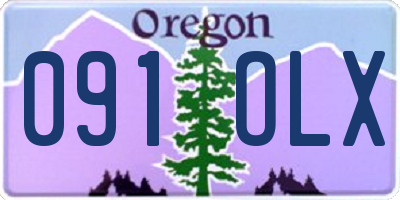 OR license plate 091OLX