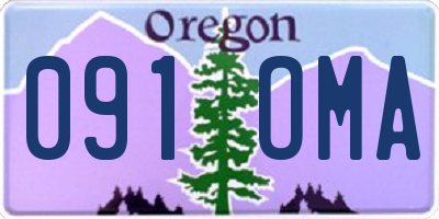OR license plate 091OMA