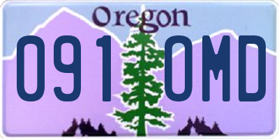 OR license plate 091OMD