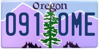 OR license plate 091OME