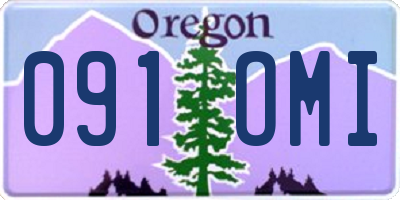 OR license plate 091OMI