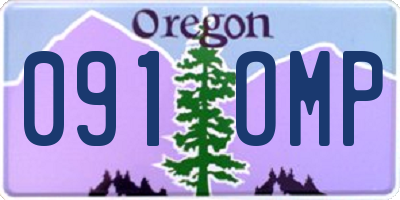 OR license plate 091OMP