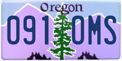 OR license plate 091OMS