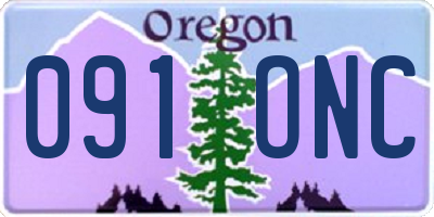OR license plate 091ONC