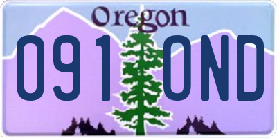 OR license plate 091OND