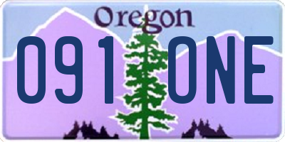 OR license plate 091ONE