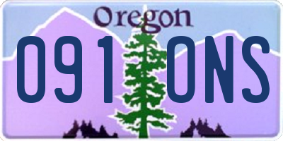 OR license plate 091ONS