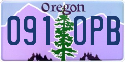 OR license plate 091OPB