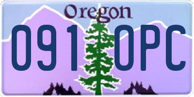 OR license plate 091OPC