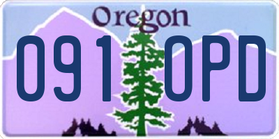 OR license plate 091OPD