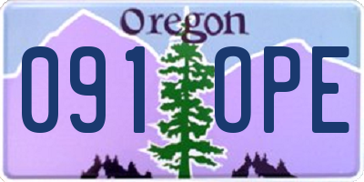 OR license plate 091OPE