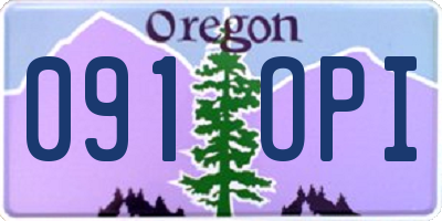 OR license plate 091OPI