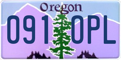 OR license plate 091OPL