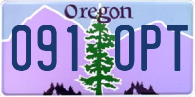 OR license plate 091OPT