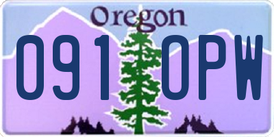 OR license plate 091OPW
