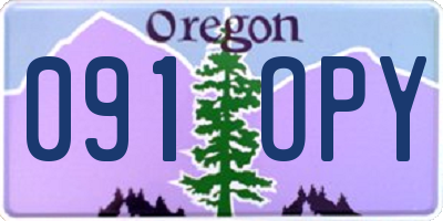 OR license plate 091OPY