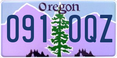 OR license plate 091OQZ