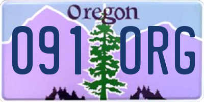OR license plate 091ORG