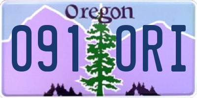 OR license plate 091ORI