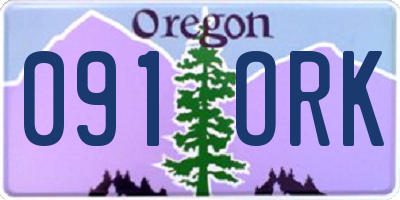 OR license plate 091ORK