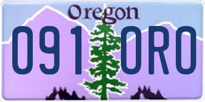OR license plate 091ORO