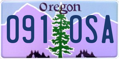 OR license plate 091OSA