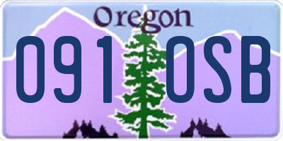 OR license plate 091OSB