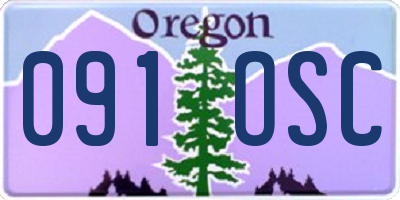 OR license plate 091OSC