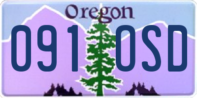 OR license plate 091OSD