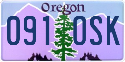 OR license plate 091OSK