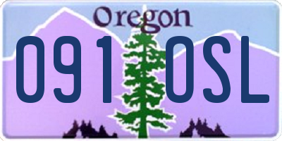 OR license plate 091OSL