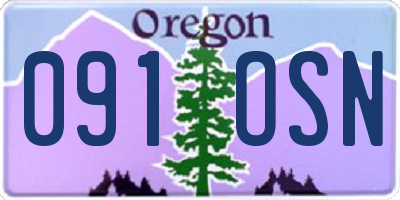 OR license plate 091OSN