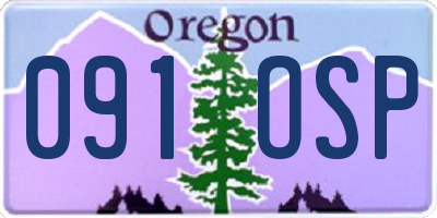 OR license plate 091OSP