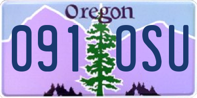 OR license plate 091OSU