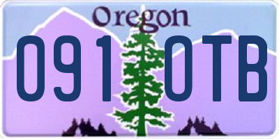 OR license plate 091OTB