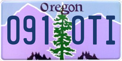 OR license plate 091OTI