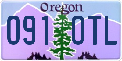 OR license plate 091OTL
