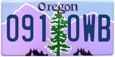 OR license plate 091OWB