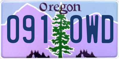 OR license plate 091OWD