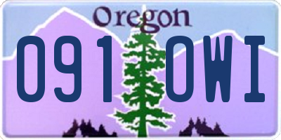 OR license plate 091OWI
