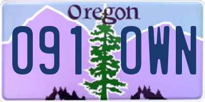OR license plate 091OWN