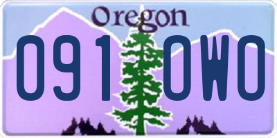 OR license plate 091OWO