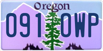 OR license plate 091OWP