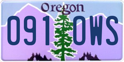 OR license plate 091OWS
