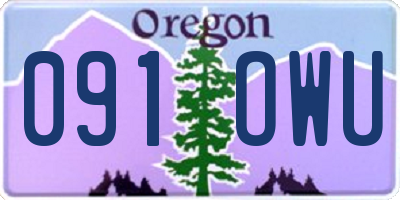 OR license plate 091OWU