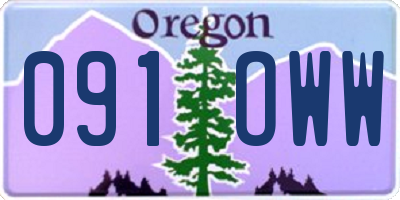 OR license plate 091OWW