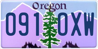 OR license plate 091OXW
