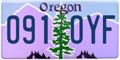 OR license plate 091OYF